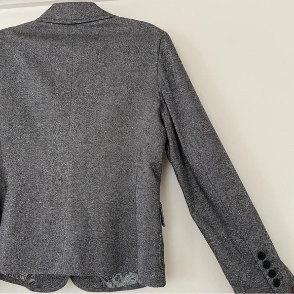 Talbots Blazer Womens 12 Gray Wool Blend Preppy Classic Careerwear Academia EUC - Picture 8 of 12